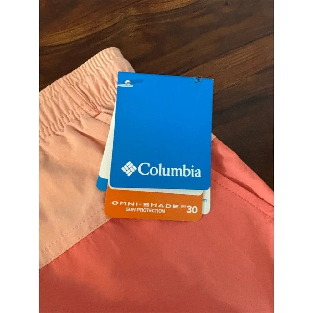 Columbia Two-Tone Coral and Light Peach Athletic Shorts - Picture 3 of 9